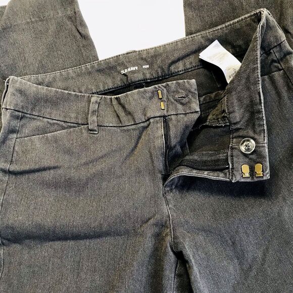 Old Navy Pixie Pants Capri Crop Skinny Gray Mid Stretch 6 Women Chino Preppy - Picture 10 of 10